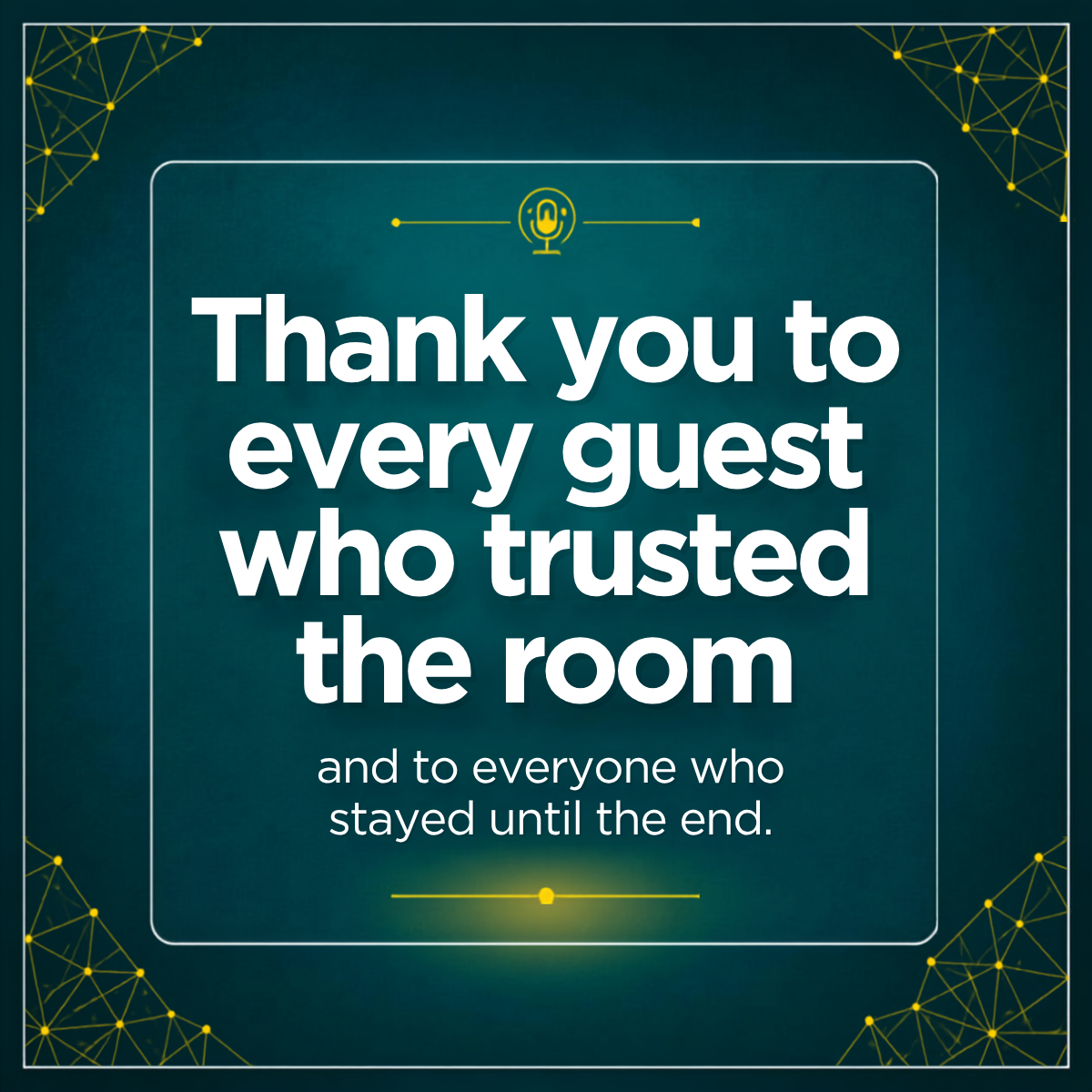 Thank you to every guest who trusted the room, and everyone who stayed until the end — Pharma Prescribed